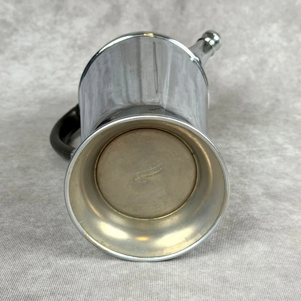Vintage Art Deco Chrome Cocktail Shaker with Bakelite Handle Mid Century Barware